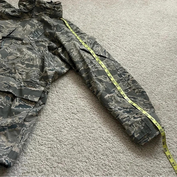 USAF Military AIR FORCE Tiger Stripe Parka GoreTex Rain Coat Men Sz large long - Picture 11 of 16